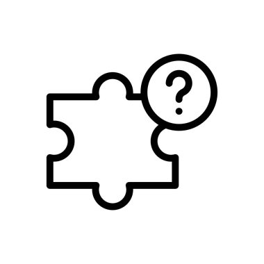 Şeffaf bir arkaplanda bulmaca vektör çizimi. Konsept ve grafik tasarımı için ince çizgi simgesi..