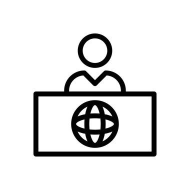 Saydam bir arkaplan üzerinde haber vektörü illüstrasyonu. Premium kalite semboller. Konsept ve grafik tasarım için ince çizgi simgesi.