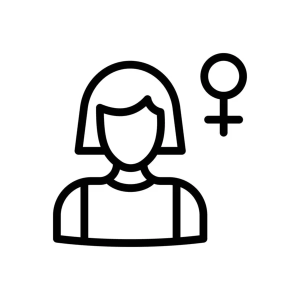 Ilustração Vetorial Feminina Fundo Transparente Símbolos Qualidade Premium Ícone Linha — Vetor de Stock