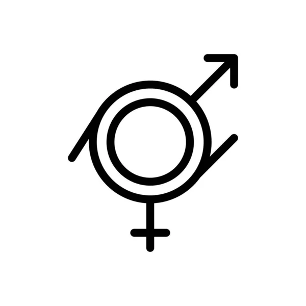透明背景下的性别矢量图解 高级质量符号 概念和平面设计的细线图标 — 图库矢量图片