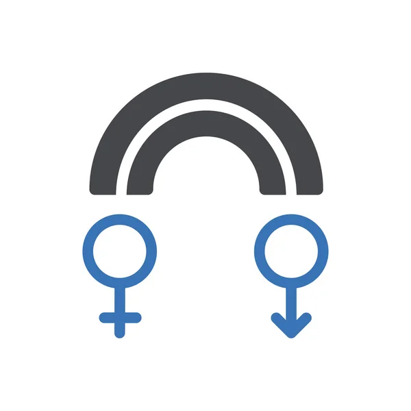 透明背景下的性别矢量图解 高级质量符号 概念和平面设计的Glyphs图标 — 图库矢量图片