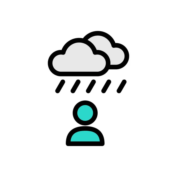 Raining Vector Illustration Transparent Background Premium Quality Symbols Stroke Icon — Stock Vector