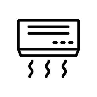 Şeffaf bir arkaplan üzerinde klima vektör çizimi. Konsept ve grafik tasarımı için ince çizgi simgesi..