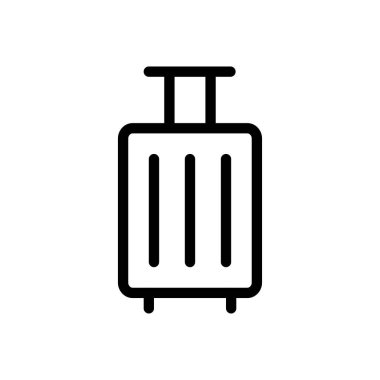 Şeffaf bir arkaplanda bagaj vektör çizimi. Konsept ve grafik tasarım için ince çizgi simgesi..