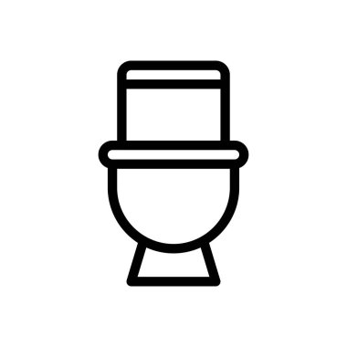 Şeffaf bir arkaplanda klozet vektör çizimi. Konsept ve grafik tasarım için ince çizgi simgesi..