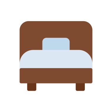 Şeffaf bir arkaplan üzerinde tek yataklı vektör illüstrasyonu. Konsept ve grafik tasarımı için birinci sınıf kalite simgeler..