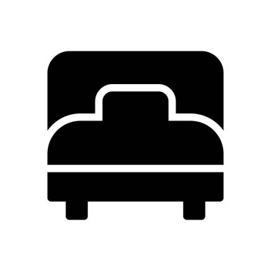 Şeffaf bir arkaplan üzerinde tek yataklı vektör illüstrasyonu. Konsept ve grafik tasarımı için birinci sınıf kalite semboller.. 