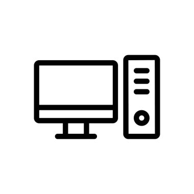 Şeffaf bir arkaplan üzerinde bilgisayar vektör çizimi. Premium kalite sembolleri. Konsept ve grafik tasarım için ince çizgi simgesi.