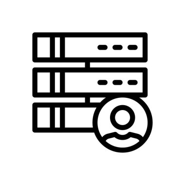 Şeffaf bir arkaplan üzerinde sunucu vektör çizimi. Konsept ve grafik tasarımı için ince çizgi simgesi..