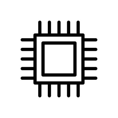 Şeffaf bir arkaplanda çip vektör çizimi. Konsept ve grafik tasarımı için ince çizgi simgesi..