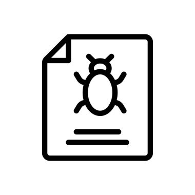 Şeffaf bir arkaplan üzerinde hata dosyası vektör çizimi. Konsept ve grafik tasarımı için ince çizgi simgesi..