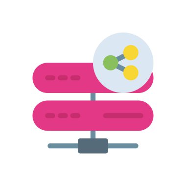 Şeffaf bir arkaplan üzerinde sunucu paylaşımı vektör illüstrasyonu. Konsept ve grafik tasarımı için prim kalite simgeleri..
