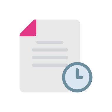 Şeffaf bir arkaplan üzerinde dosya zaman vektör illüstrasyonu. Konsept ve grafik tasarımı için birinci sınıf kalite simgeler..