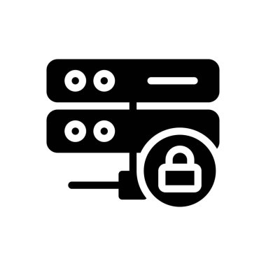 Şeffaf bir arkaplan üzerinde sunucu kilidi vektör illüstrasyonu. Konsept ve grafik tasarımı için mükemmel kalite sembolleri..