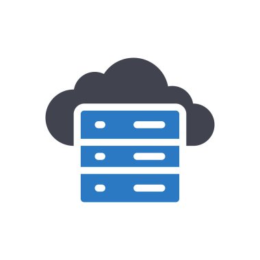 Şeffaf bir arkaplan üzerinde bulut sunucusu çizimi. Konsept ve grafik tasarımı için mükemmel kalite sembolleri..