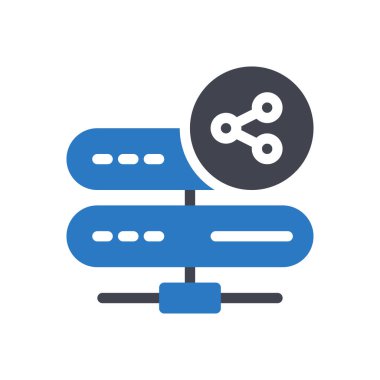 Sunucu, şeffaf bir arkaplan üzerinde vektör illüstrasyonunu paylaşıyor. Konsept ve grafik tasarımı için mükemmel kalite sembolleri..