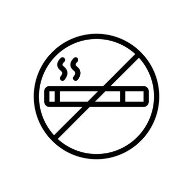 Şeffaf bir arkaplanda sigara içme vektörü illüstrasyonunu yasakla. Premium kalite sembolleri. Konsept ve grafik tasarım için ince çizgi simgesi.