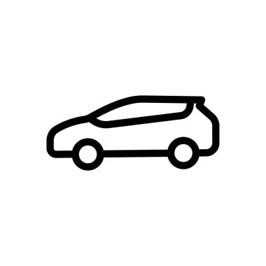 Şeffaf bir arkaplanda araba vektör çizimi. Konsept ve grafik tasarım için ince çizgi simgesi..