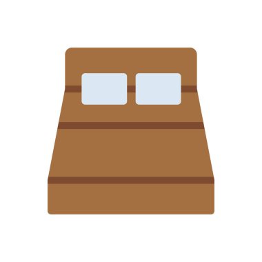 Saydam bir arkaplan üzerinde çift yatak vektör illüstrasyonu. Konsept ve grafik tasarım için birinci sınıf kalite simgeler..