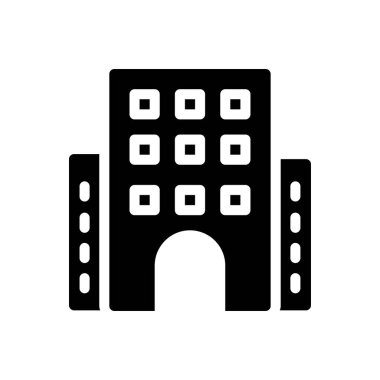 Saydam bir arkaplan üzerinde otel vektör illüstrasyonu. Konsept ve grafik tasarımı için mükemmel kalite semboller..