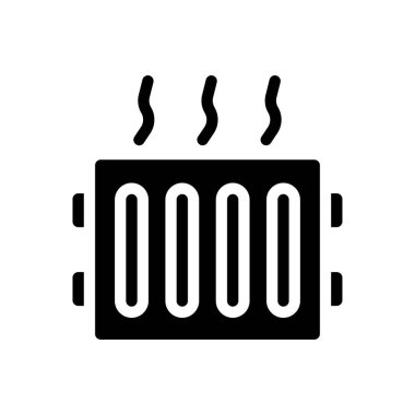 Şeffaf bir arkaplanda ısıtıcı vektör çizimi. Konsept ve grafik tasarımı için mükemmel kalite sembolleri..