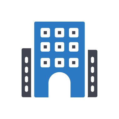 Saydam bir arkaplan üzerinde otel vektör illüstrasyonu. Konsept ve grafik tasarımı için mükemmel kalite semboller..