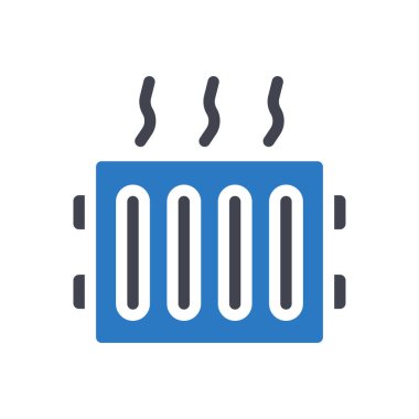 Şeffaf bir arkaplanda ısıtıcı vektör çizimi. Konsept ve grafik tasarımı için mükemmel kalite sembolleri..