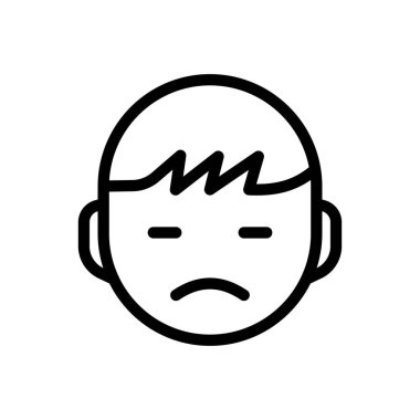 Saydam bir arkaplan üzerinde kızgın yüz vektör çizimi. Premium kalite sembolleri. Konsept ve grafik tasarım için ince çizgi simgesi.