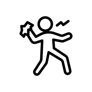 Şeffaf bir arkaplanda kızgın vektör illüstrasyonuna zorbalık. Konsept ve grafik tasarımı için ince çizgi simgesi..