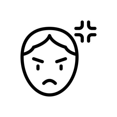 Saydam bir arkaplanda kızgın vektör illüstrasyonu.Premium kalite sembolleri. Konsept ve grafik tasarım için ince çizgi simgesi.