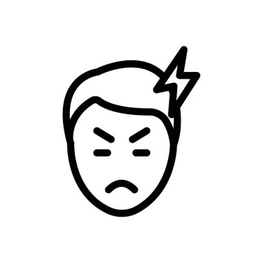 Şeffaf bir arkaplanda zihin stresi vektör çizimi. Konsept ve grafik tasarım için ince çizgi simgesi..