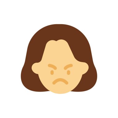 Saydam bir arkaplanda kızgın kadın vektör illüstrasyonu. Konsept ve grafik tasarım için birinci sınıf kalite simgeler..