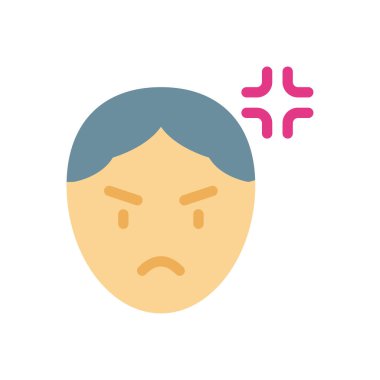 Saydam bir arkaplanda kızgın vektör illüstrasyonu. Konsept ve grafik tasarımı için birinci sınıf kalite simgeler..