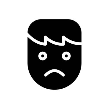 Şeffaf bir arkaplan üzerinde hüzünlü vektör çizimi. Konsept ve grafik tasarımı için kaliteli semboller..