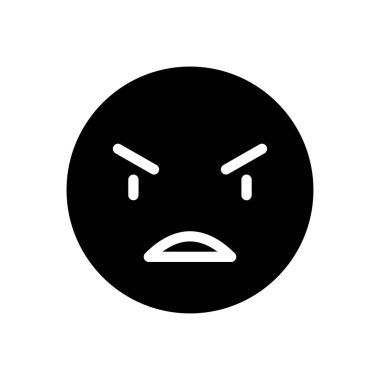 Saydam bir arkaplan üzerinde kızgın emoji vektör illüstrasyonu. Konsept ve grafik tasarımı için mükemmel kalite sembolleri..