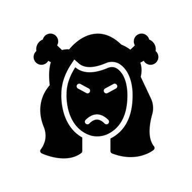 Saydam bir arkaplanda kadın stres vektör çizimi. Konsept ve grafik tasarımı için özel kalite semboller..