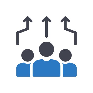 Şeffaf bir arkaplan üzerinde personel büyüme vektörü çizimi. Konsept ve grafik tasarımı için mükemmel kalite sembolleri..
