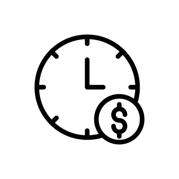 Dollar Time Vector Illustration Transparent Background Premium Quality Symbols Thin — Archivo Imágenes Vectoriales