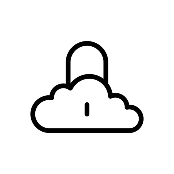 Cloud Lock Vektor Illustration Auf Transparentem Hintergrund Hochwertige Symbole Thin — Stockvektor