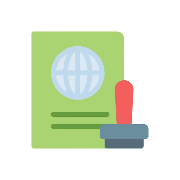 Passport Stamp Vector Illustration Transparent Background Premium Quality Symbols Stroke — Vetor de Stock