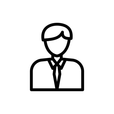 Saydam bir arkaplan üzerinde erkek çalışan vektör çizimi. Premium kalite semboller. Konsept ve grafik tasarım için ince çizgi simgesi..