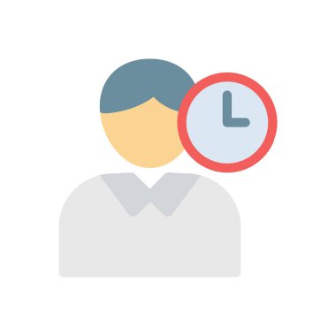 Şeffaf bir arkaplanda personel zaman vektör çizimi. Konsept ve grafik tasarım için premium kalite simgeleri..