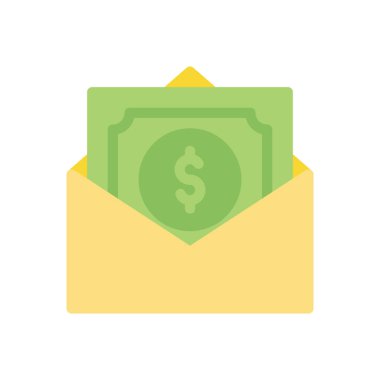 Saydam bir arkaplan üzerinde dolar zarfının vektör çizimi. Konsept ve grafik tasarımı için birinci sınıf kalite simgeler..