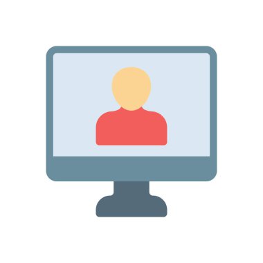 Saydam bir arkaplan üzerinde çevrimiçi buluşma vektör illüstrasyonu. Konsept ve grafik tasarımı için premium kalitesi simgeleri..