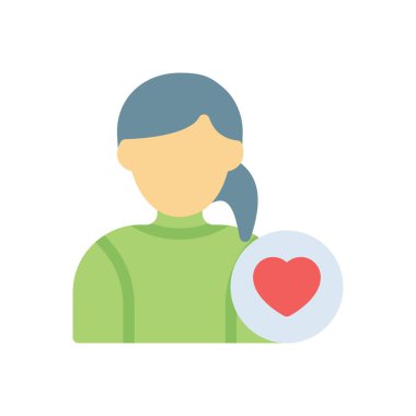 Şeffaf bir arkaplan üzerinde favori kız vektör çizimi. Konsept ve grafik tasarım simgesi.