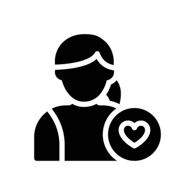 Şeffaf bir arkaplan üzerinde favori kız vektör çizimi. Konsept ve grafik tasarım simgeleri..