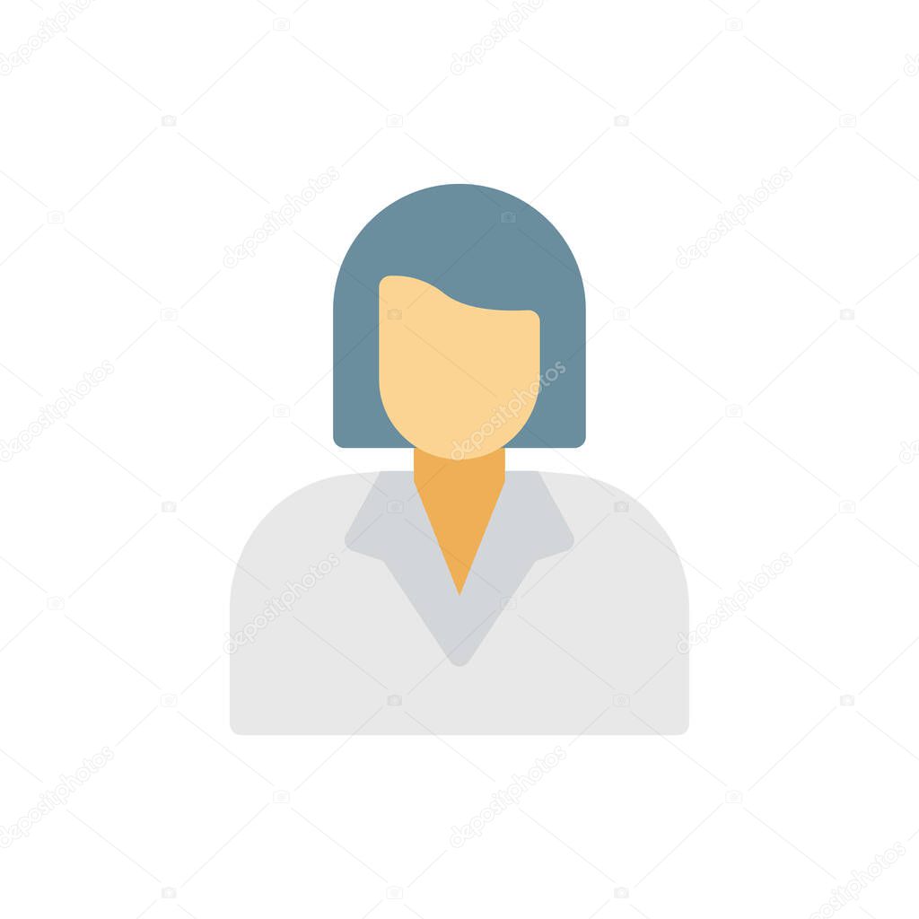 female employee vector illustration on a transparent background.Premium quality symbols.Stroke icon for concept and graphic design.