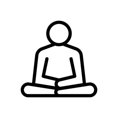 Şeffaf bir arkaplan üzerinde meditasyon vektörü çizimi. Konsept ve grafik tasarım için ince çizgi simgesi..