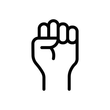 Saydam bir arkaplanda feminizm vektör illüstrasyonu. Konsept ve grafik tasarım için ince çizgi simgesi..