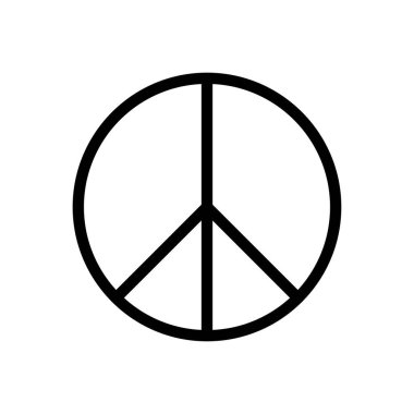 Şeffaf bir arkaplan üzerinde barış işareti vektör çizimi. Premium kalite sembolleri. Konsept ve grafik tasarım için ince çizgi simgesi.